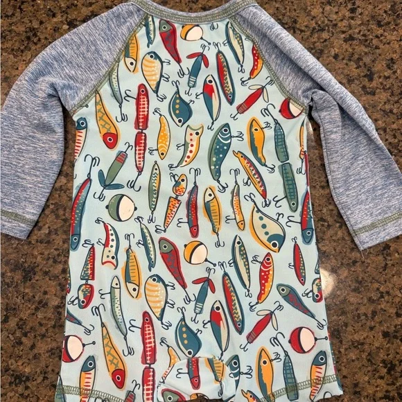 Mud Pie Baby Fishing Lure Rashguard Swim Swimsuit 3-6 Months - Picture 4 of 4